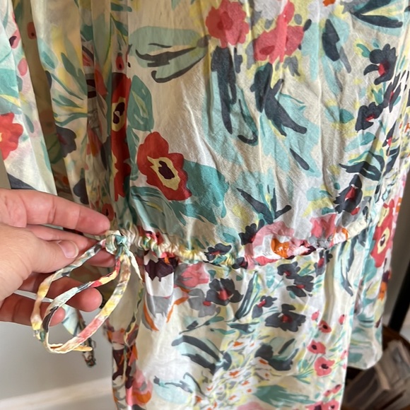 Ted Baker London Floral Swim Cover Up with Neck Details - Size 3 (XS-S) - Picture 5 of 6